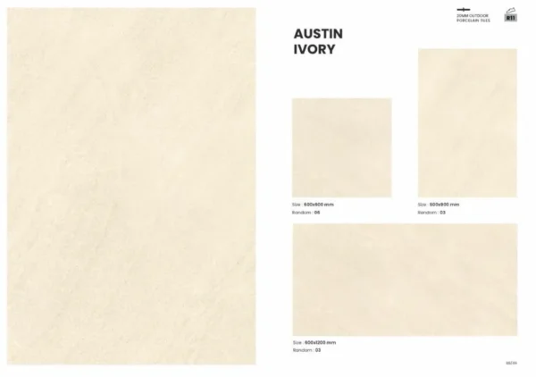 Austin Ivory 20mm 60x60 cm - Image 3